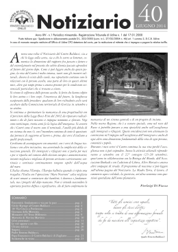 Scarica il Notiziario n. 40 - Giugno 2014 (Pdf - 609 Kb)