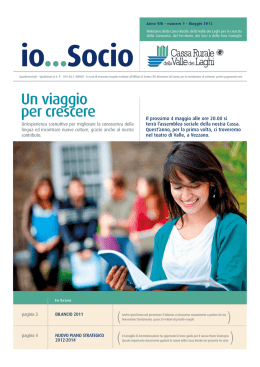 Numero 1, MAGGIO 2012 - Cassa Rurale della Valle dei Laghi