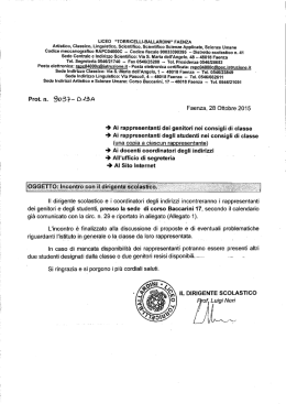 INCONTRA CON IL DIRIGENTE SCOLASTICO