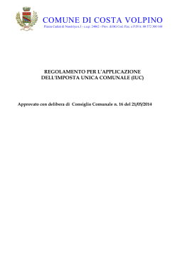 Regolamento IUC - Comune di Costa Volpino