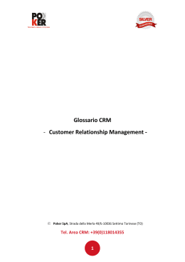 Customer Relationship Management - Poker SpA