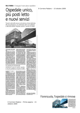 Il Corriere Padano – 15 ottobre 2009 Il Corriere Padano