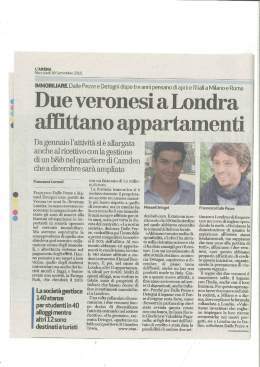 L`Arena del 20 settembre 2015 clicca qui.