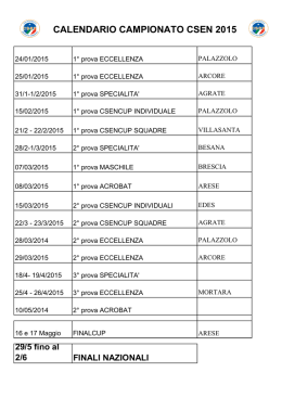 CALENDARIO CAMPIONATO CSEN 2015