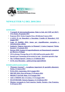 NEWSLETTER N.2 DEL 20/01/2014