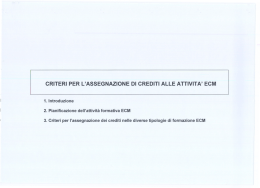 CRITERI PER L`ASSEGNAZIONE DI CREDITI ALLE