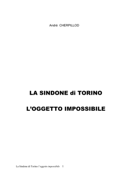 La Sindone di Torino: L`oggetto impossibile.