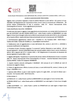 Avviso di aggiudicazione