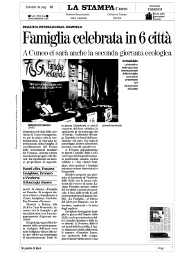 CUNEO. La famiglia celebrata in sei citt&agrave;