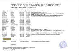 SERVIZIO CIVILE NAZIONALE BANDO 2012