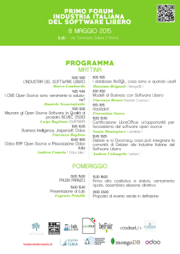 locandina primo forum - Industria Italiana del Software Libero