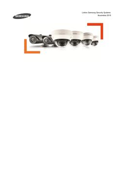 Novembre 2015 Listino Samsung Security Systems