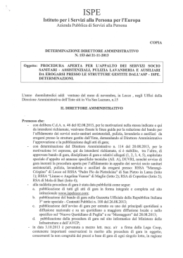 determina nuovo bando di gara