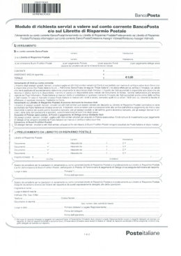 Versamento su conto postale in bianco