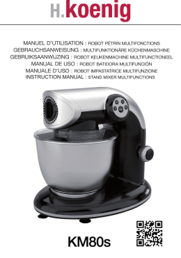 INSTRUCTION MANUAL : STAND MIXER MULTIFUNCTIONS