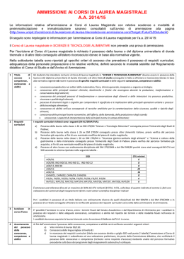 Informazioni generali - Scuola di Agraria e Medicina Veterinaria