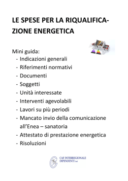 le spese per la riqualifica zione energetica