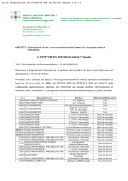 OGGETTO: Dichiarazione di fuori uso e cancellazione dall`inventario