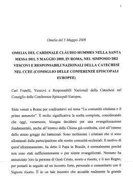 OMELIA DEL CARDINALE CL&Agrave;UDIO HUMMES NELLA