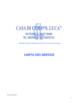 Carta dei Servizi - Casa di Cura San Luca