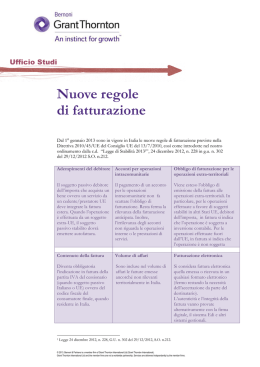 Nuove regole di fatturazione