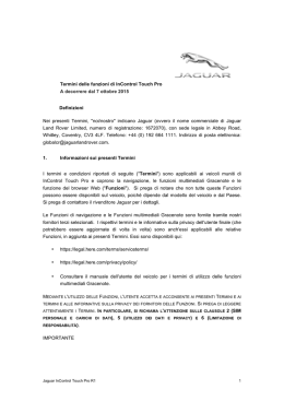 Termini delle funzioni di InControl Touch Pro A decorrere dal 7