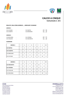 CALCIO A CINQUE Comunicato n. 4/1