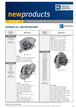 PIERBURG OIL- AND WATERPUMPS