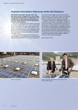 Impianto fotovoltaico Debrunner Acifer SA Giubiasco