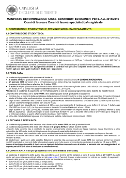 Manifesto tasse, contributi ed esoneri