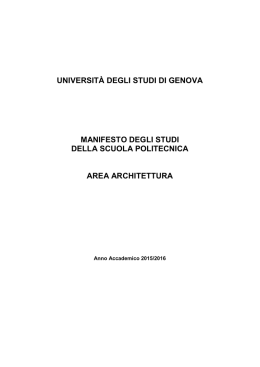 Consulta il Manifesto degli studi di Architettura