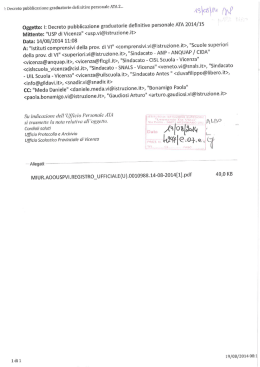 Decreto pubblicazione graduatorie deﬁnitive personale ATA 2014/15