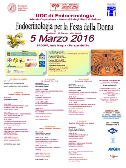 Locandina "Endocrinologia per la Festa della Donna"