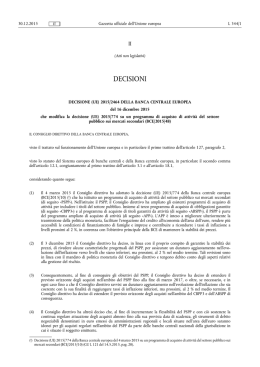 DECISIONE (UE) 2015/ 2464 DELLA BANCA CENTRALE EUROPEA