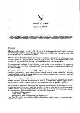 Linee guida per il riassetto della rete