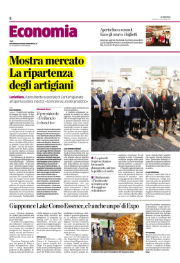 Mostra mercato La ripartenza degli artigiani