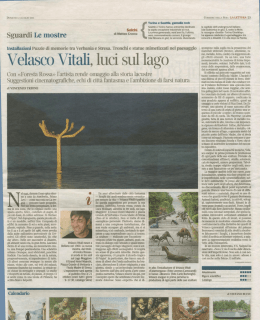 Vincenzo Trione, Velasco Vitali, luci sul lago