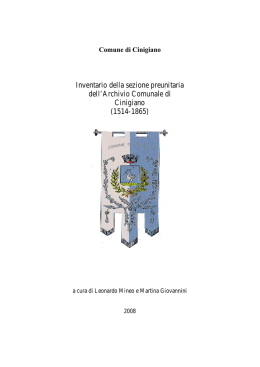 Comune di Cinigiano - Soprintendenza Archivistica della Toscana