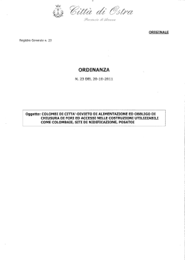 Ordinanza n. 23 del 20/10/2011