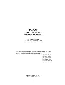 Statuto comunale vigente - Comune di Cusano Milanino