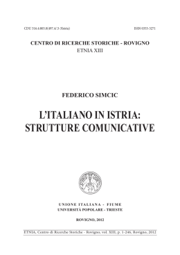 federico simcic l`italiano in istria: strutture comunicative