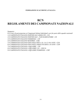 REGOLAMENTI DEI CAMPIONATI NAZIONALI - RCN