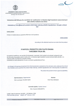 Valutazione dell`efficacia di un prodotto nel coadiuvante