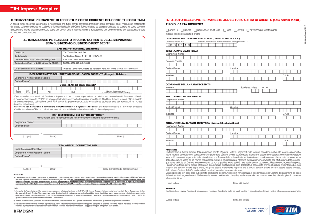 scaricare fatture telecom business