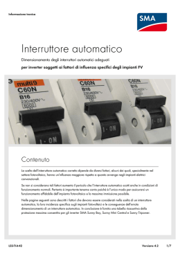 Interruttore automatico - Dimensionamento degli interruttori