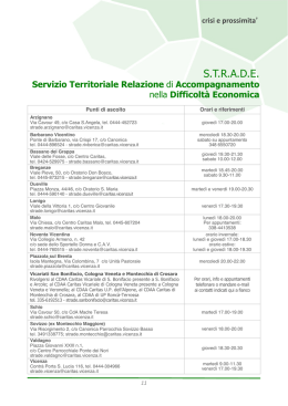 Scarica gli orari - Caritas Diocesana Vicentina