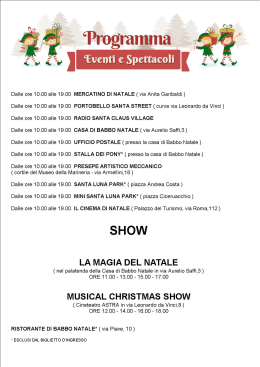 Dalle ore 10.00 alle 19.00 Dalle ore 10.00 alle 19.00 Dalle ore