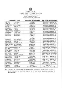 Oraio ricevimento prof. a.s.1415