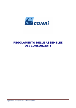 REGOLAMENTO DELLE ASSEMBLEE DEI CONSORZIATI