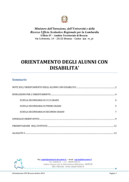 ORIENTAMENTO DEGLI ALUNNI CON DISABILITA`